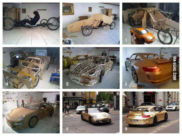 How to make a Porsche with bicycles